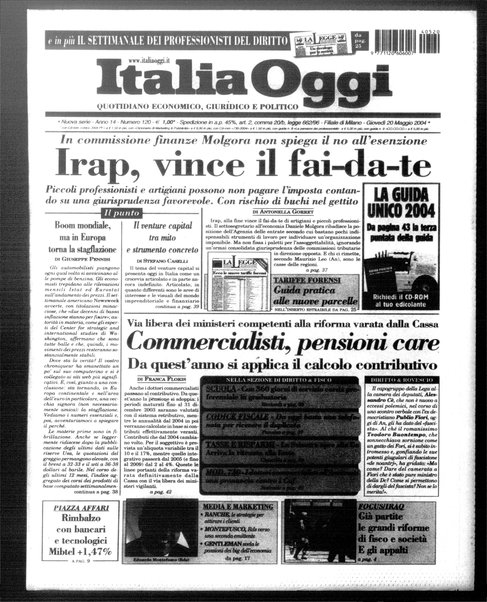 Italia oggi : quotidiano di economia finanza e politica